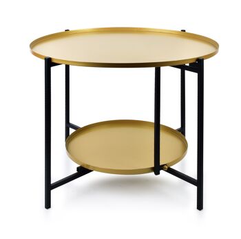 LUCAS BLACK&GOLD Table basse à deux niveaux 60.5xh45cm