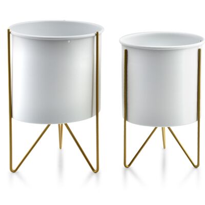 SWEN BIANCO&ORO Set di 2 coperture 18xh26cm/16xh23cm