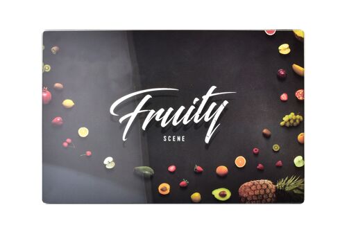 ARIA Cutting board 20x30cm glass fruity fruit black