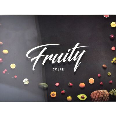 ARIA Cutting board 20x30cm glass fruity fruit black