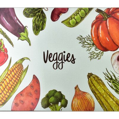 ARIA Cutting board 40x30cm glass veggies