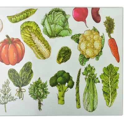 ARIA Cutting board 40x30cm glass vegetables