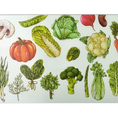 ARIA Planche à découper 20x30cm légumes en verre