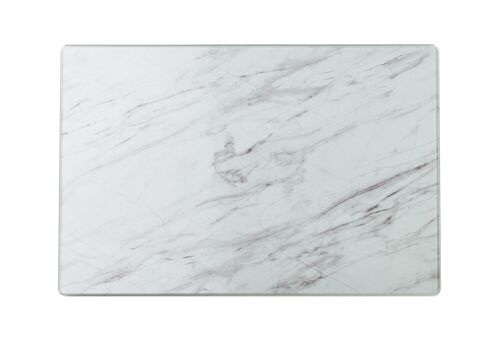 ARIA Cutting board 20x30cm glass, white marble