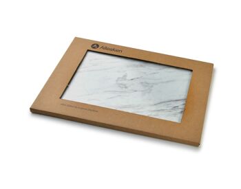 ARIA Planche à découper 20x30cm verre, marbre blanc 2