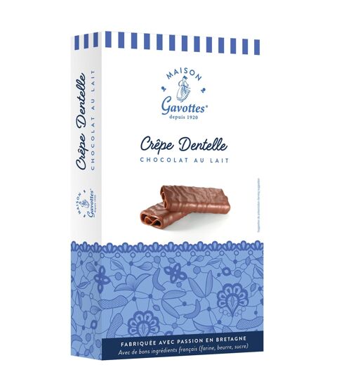 Crêpe Dentelle au Chocolat au lait - Etui 100g - Biscuit Breton - Gavottes