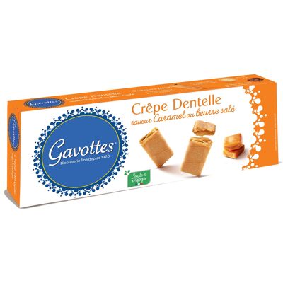 Crêpe Dentelle au Caramel au Beurre salé - Etui 60g - Biscuit Breton - Gavottes