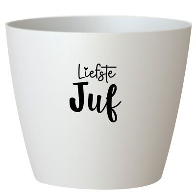 Bloempotje 'Liefste Juf' - wit