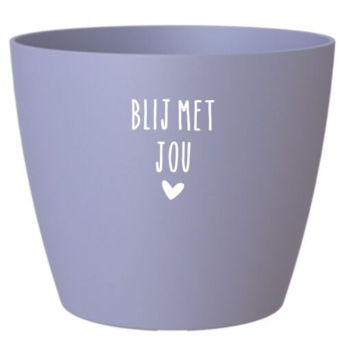 Bloempotje 'Blij met jou' - lila