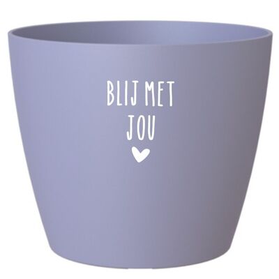 Flowerpot 'Happy with you' - lilac