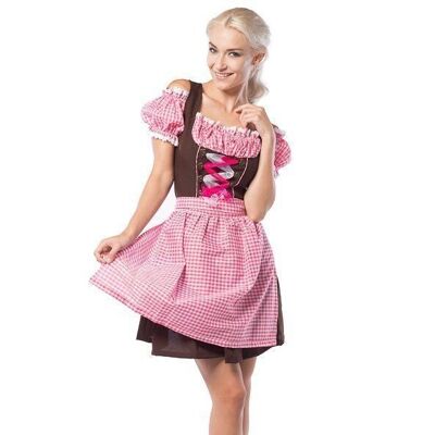 Oktoberfest Dress Anne-Ruth Pink/Brown - XL/42