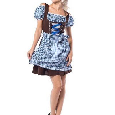 Oktoberfest Dress Anne-Ruth Blue/Brown - XL/42