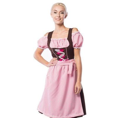 Oktoberfest Dress Anne-Ruth Long Pink/Brown - L/40