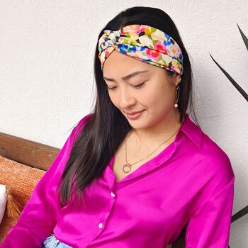 Headband TIDA / bandeau polyester à fleurs multicolores 4