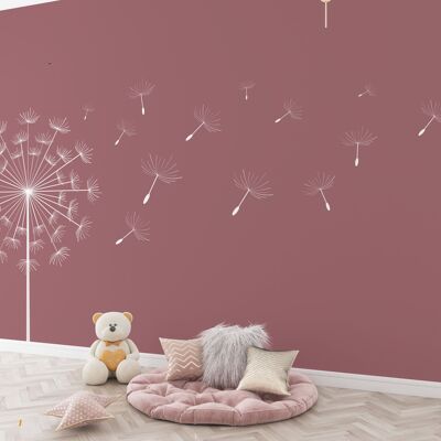 Wallpaper Dandelion - Old Pink