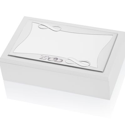 Jewelery Box 20x12x6 cm Silver "Infinito" Line 25th Anniversary