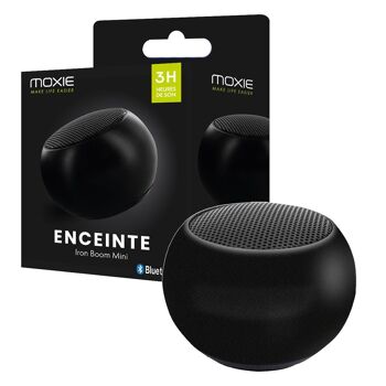 Mini Enceinte en Aluminium Noir - Puissance 3W 1