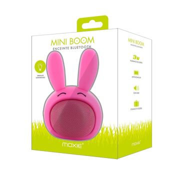 Enceinte Bluetooth Rabbit avec Oreilles Lumineuses - Rose 3
