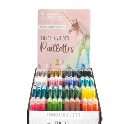 DISPLAY GLITTER 192 UD COLORES PASTEL