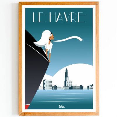 Póster El Havre | Póster minimalista vintage | Cartel de viaje | Cartel de viaje | Decoración de interiores