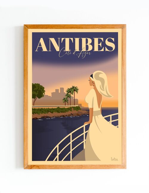 Affiche Antibes | Poster Vintage Minimaliste | Affiche de Voyage | Travel Poster | Déco intérieure