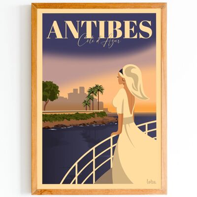 Affiche Antibes | Poster Vintage Minimaliste | Affiche de Voyage | Travel Poster | Déco intérieure