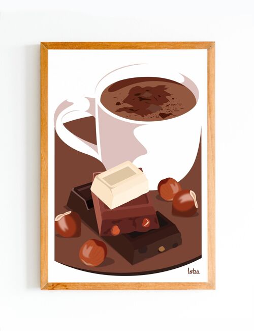 Affiche Chocolat | Poster Vintage Minimaliste | Affiche de Voyage | Travel Poster | Déco intérieure