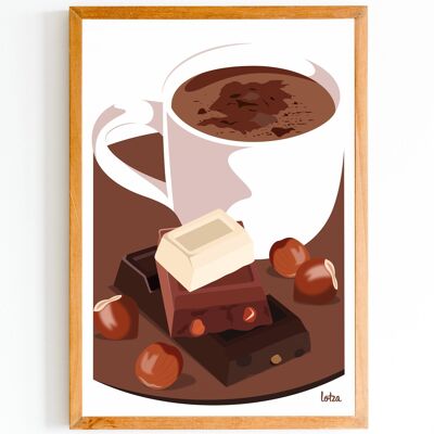 Affiche Chocolat | Poster Vintage Minimaliste | Affiche de Voyage | Travel Poster | Déco intérieure