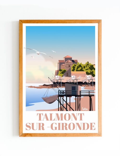 Affiche Talmont-sur-Gironde | Poster Vintage Minimaliste | Affiche de Voyage | Travel Poster | Déco intérieure