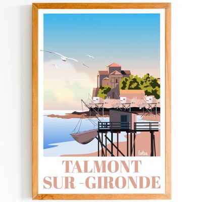 Poster Talmont-sur-Gironde | Vintage minimalistisches Poster | Reiseposter | Reiseposter | Innenausstattung