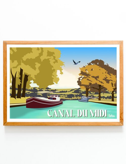 Affiche Canal du Midi | Poster Vintage Minimaliste | Affiche de Voyage | Travel Poster | Déco intérieure