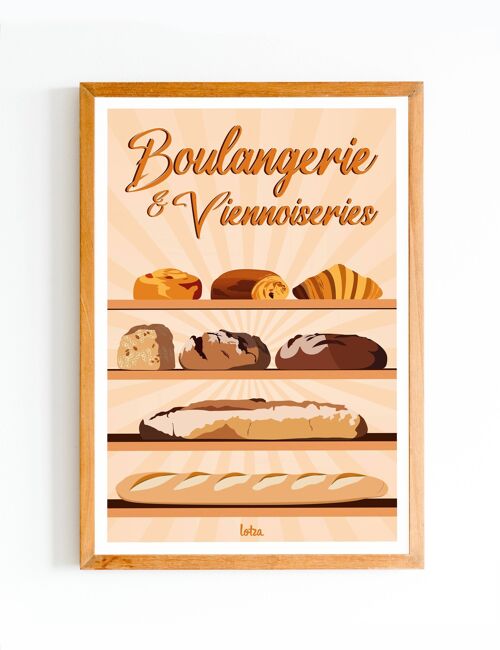 Affiche Boulangerie & Viennoiseries | Poster Vintage Minimaliste | Affiche de Voyage | Travel Poster | Déco intérieure