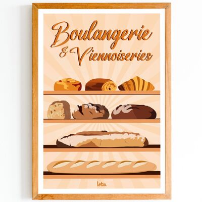 Affiche Boulangerie & Viennoiseries | Poster Vintage Minimaliste | Affiche de Voyage | Travel Poster | Déco intérieure