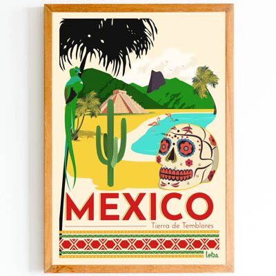 Cartel de México | Póster minimalista vintage | Cartel de viaje | Cartel de viaje | Decoración de interiores