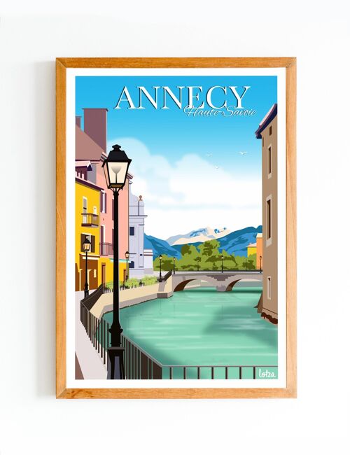 Affiche Annecy | Poster Vintage Minimaliste | Affiche de Voyage | Travel Poster | Déco intérieure