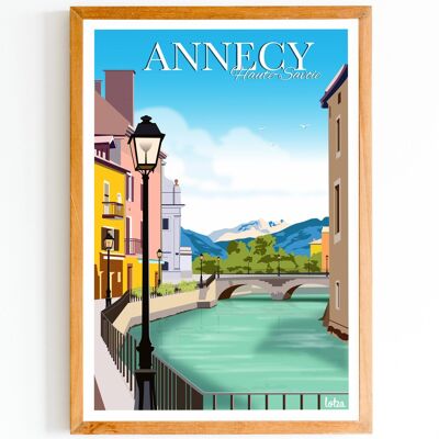 Affiche Annecy | Poster Vintage Minimaliste | Affiche de Voyage | Travel Poster | Déco intérieure