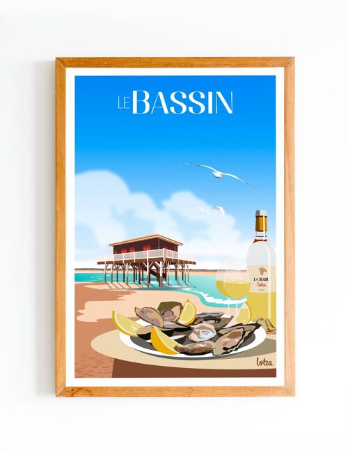 Affiche Bassin | Poster Vintage Minimaliste | Affiche de Voyage | Travel Poster | Déco intérieure