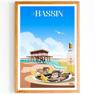 Affiche Bassin | Poster Vintage Minimaliste | Affiche de Voyage | Travel Poster | Déco intérieure