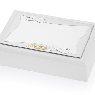 Boîte à bijoux 20x12x6 cm Argent Ligne "Infinito" 50ème Anniversaire
