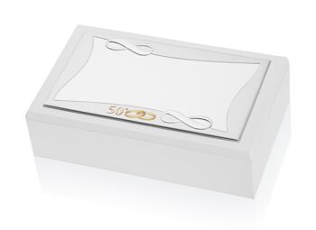 Boîte à bijoux 20x12x6 cm Argent Ligne "Infinito" 50ème Anniversaire 1