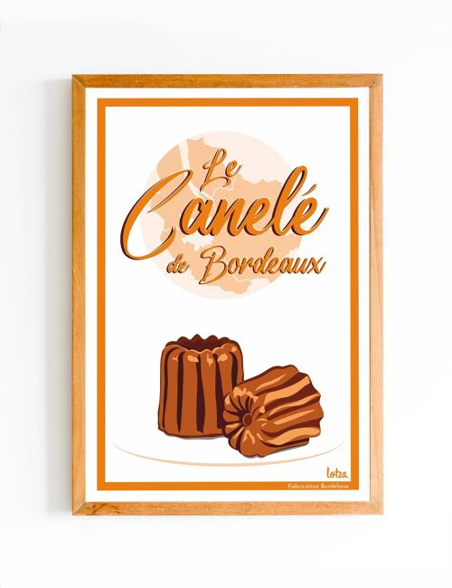 Affiche Canelé | Poster Vintage Minimaliste | Affiche de Voyage | Travel Poster | Déco intérieure