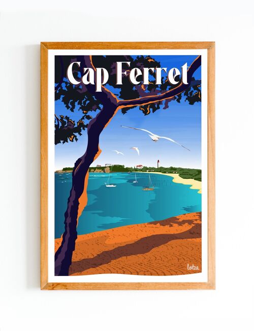 Affiche Cap Ferret | Poster Vintage Minimaliste | Affiche de Voyage | Travel Poster | Déco intérieure