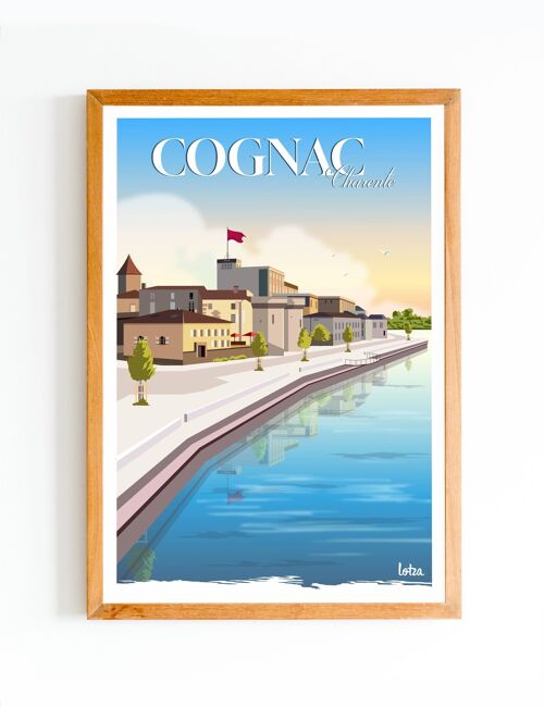 Affiche Cognac | Poster Vintage Minimaliste | Affiche de Voyage | Travel Poster | Déco intérieure