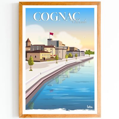 Poster Cognac | Poster minimalista vintage | Poster di viaggio | Poster di viaggio | Decorazione d'interni