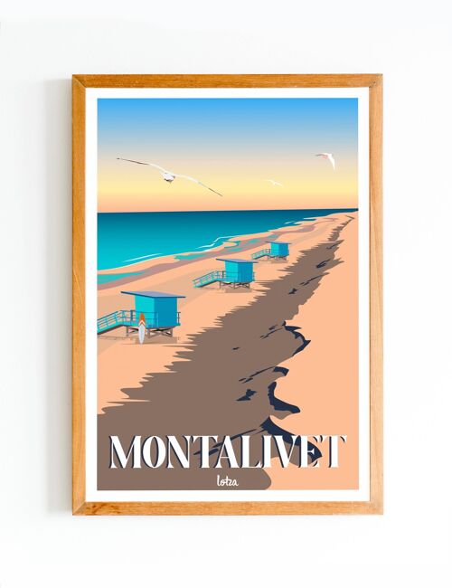 Affiche Montalivet | Poster Vintage Minimaliste | Affiche de Voyage | Travel Poster | Déco intérieure