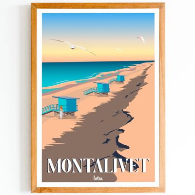 Affiche Montalivet | Poster Vintage Minimaliste | Affiche de Voyage | Travel Poster | Déco intérieure