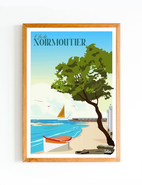 Affiche Île de Noirmoutier | Poster Vintage Minimaliste | Affiche de Voyage | Travel Poster | Déco intérieure