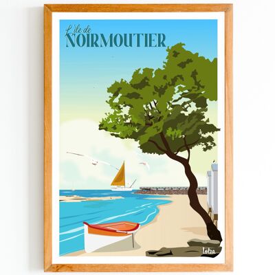 Poster Isola di Noirmoutier | Poster minimalista vintage | Poster di viaggio | Poster di viaggio | Decorazione d'interni