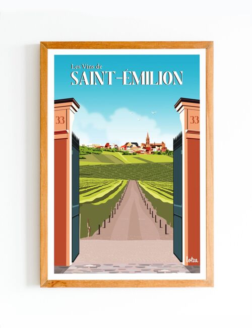 Affiche Saint-Émilion | Poster Vintage Minimaliste | Affiche de Voyage | Travel Poster | Déco intérieure