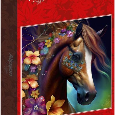 ALIZE GROUP - Rompecabezas de caballo y flores de 1000 piezas
